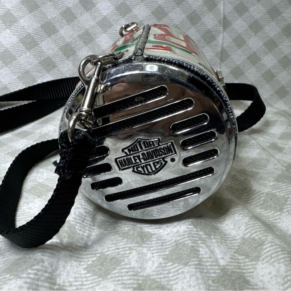 Rare Little Earth Florida License Plate Harley Davidson Barrel Purse Handbag - Picture 7 of 8